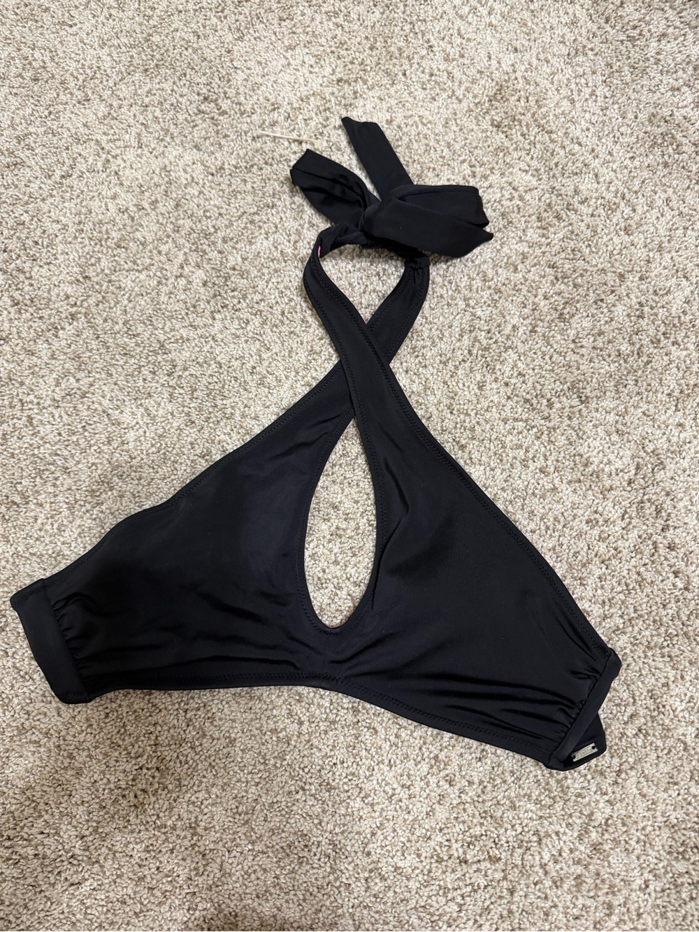 PINK Women’s Black Halter Swim Bikini Top